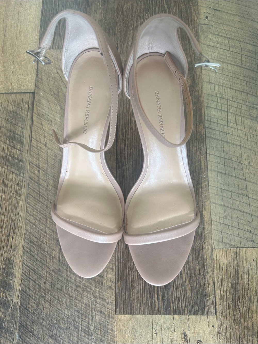 Banana Republic Tan Ankle-Strap Open-Toe Heels